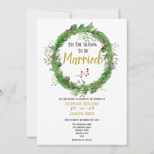 Invitation La Saison pour se Marier | Mariage de verdure hive (Devant)