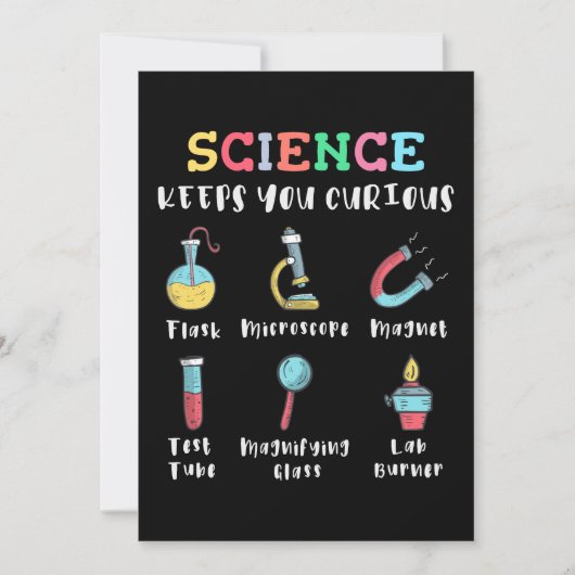 Invitation La science vous garde curieux (Devant)