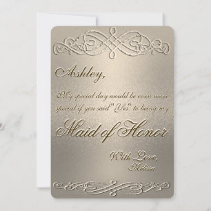 Invitation La servante d'honneur   Gold Shimmer