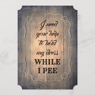 Invitation La servante d'honneur Rustic Funny