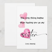 Invitation La seule chose qui vaut mieux que de vous avoir co (Devant / Derrière)