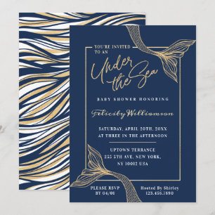 Invitation La Sirène De La Marine Sous L'Invitation Du Baby s