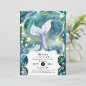 Invitation La sirène magique des enfants anniversaire (Debout devant)