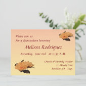 Invitation La soie fleurit l'invitation de Quinceanera (Debout devant)