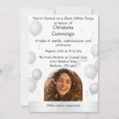 Invitation La Soirée Blanche de Fête d'Anniversaire (Devant)