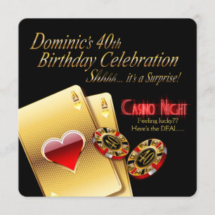 Invitation La soirée Casino de Vegas pour les 40 ans de Dom