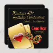 Invitation La soirée de fête du 40e anniversaire de Winston a (Devant / Derrière)
