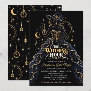 Invitation La soirée d'Halloween des sorcières