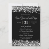 Invitation La Soirée du Nouvel An moderne éclate d'argent (Devant)