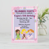 Invitation La soirée pyjamas de la fille (Debout devant)