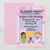 Invitation La soirée pyjamas de la fille (Devant / Derrière)