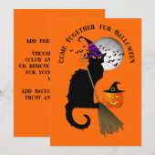 Invitation La Sorcière d'Halloween de Le Chat Noir (Devant / Derrière)