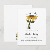 Invitation La toile du créateur · Fleur jaune (Devant / Derrière)