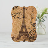 Invitation la tour eiffel de paris fête d'anniversaire (Debout devant)