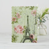 Invitation la tour eiffel de paris fête d'anniversaire (Debout devant)