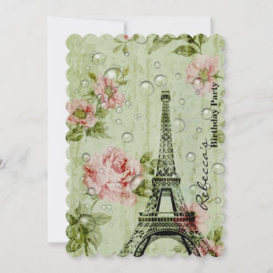 Invitation la tour eiffel de paris fête d'anniversaire