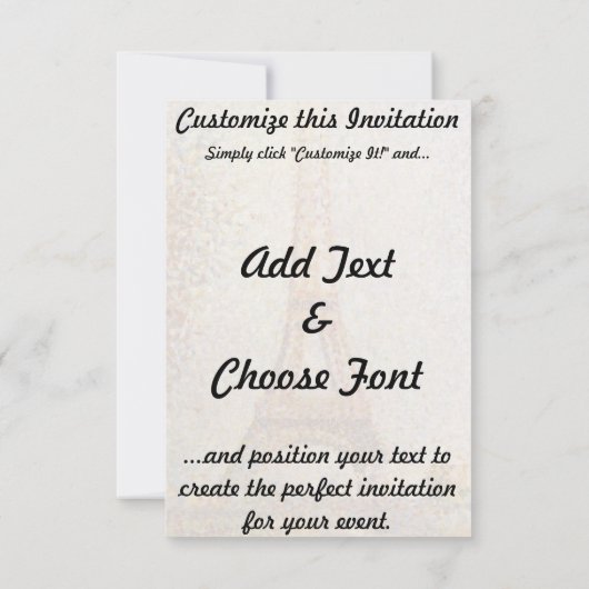 Invitation La Tour Eiffel par Georges Seurat (Dos)