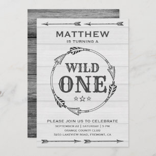 Invitation La Tribale Russe Arrow Boys Wild One Birthday Part