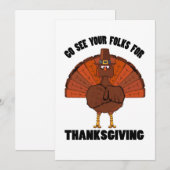 Invitation La Turquie à l'invitation de Thanksgiving (Devant / Derrière)