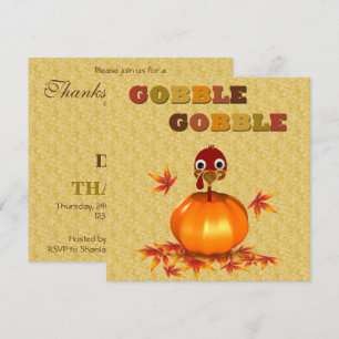 Invitation La Turquie de Thanksgiving amusante en Citrouille 