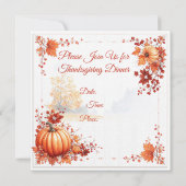 Invitation La Turquie patriotique Thanksgiving (Dos)