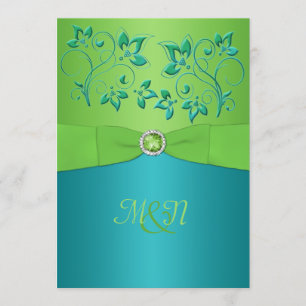 Invitation La turquoise de monogramme, chaulent Invitate