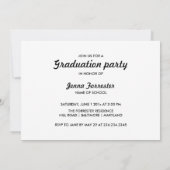 Invitation La typographie des diplômés Trois photos| Navy Blu (Dos)