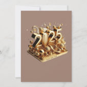 Invitation La typographie d'or bonne année 2025 (Devant)