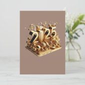 Invitation La typographie d'or bonne année 2025 (Debout devant)