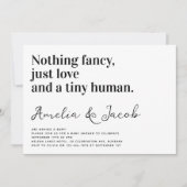 Invitation La typographie drôle Baby shower du minuscule coup (Devant)