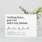 Invitation La typographie drôle Baby shower du minuscule coup (Debout devant)