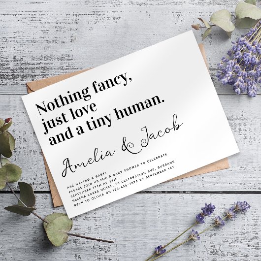 Invitation La typographie drôle Baby shower du minuscule coup