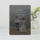 Invitation La typographie moderne couverture photo mariage él (Debout devant)