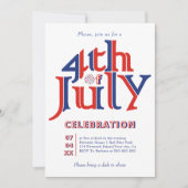 Invitation La typographie moderne du 4 juillet (Devant)
