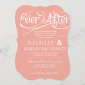 Invitation La Typographie Moderne Peach Jamais Après Chalkboa (Devant / Derrière)