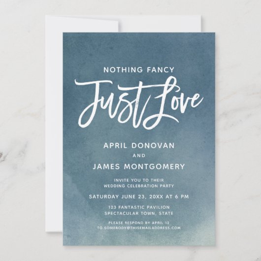 Invitation La typographie Ombre Nothing Fancy Just Love Brush (Devant)