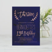 Invitation La typographie rose d'or fait varier le pas (Debout devant)