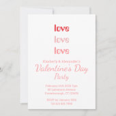 Invitation La typographie rose et rouge de la Saint Valentin (Devant)