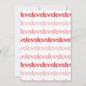 Invitation La typographie rose et rouge de la Saint Valentin (Dos)