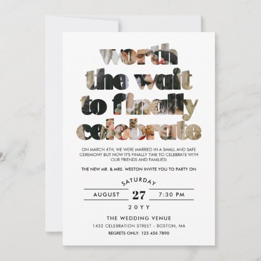 Invitation La typographie vaut la fête de la séquence d'atten (Devant)