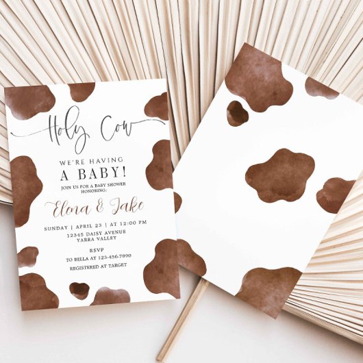 Invitation La vache sainte Nous avons un bébé ferme douche