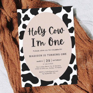 Invitation La Vache Sainte, Un Baby shower De Vache Bébée