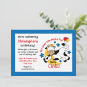 Invitation La vache sur la lune 1er anniversaire (Debout devant)