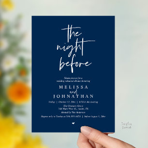 Invitation La veille au soir, dîner de répétition de mariage 