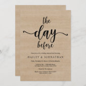 Invitation La veille, Déjeuner de répétition Mariage ou Brunc (Devant / Derrière)