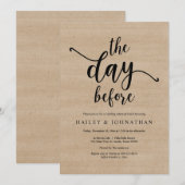 Invitation La veille, Déjeuner de répétition Mariage ou Brunc (Devant / Derrière)