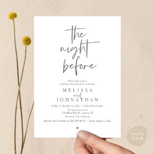 Invitation La veille, dîner de répétition de mariage moderne
