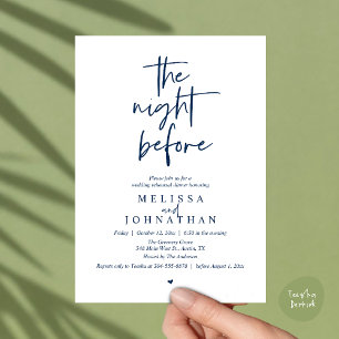 Invitation La veille, Dîner de répétition de mariage moderne