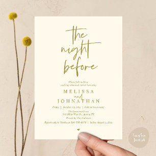 Invitation La veille, dîner de répétition de mariage moderne