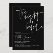 Invitation La veille, Dîner de répétition Mariage (Devant / Derrière)